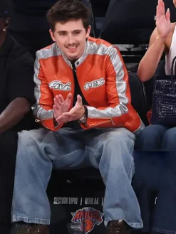 Timothee Chalamet NY Knicks Playoff 2026 Avirex Leather Jacket