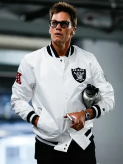Tom Brady Raiders White Varsity Jacket