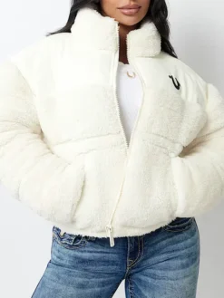 True Religion Embroidered Sherpa Jacket