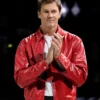 WNBA Championship Ring Ceremony 2026 Tom Brady Red Leather Jacket Front