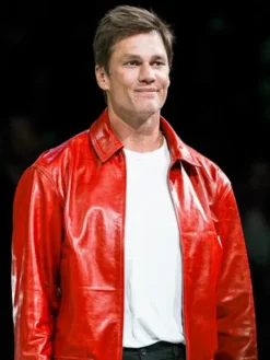 WNBA Tom Brady Red Leather Jacket