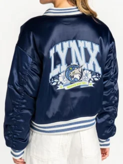 Alternative view of Women's Minnesota Lynx TWC Blue Satin Bomber Jacket
