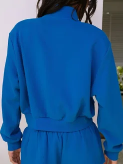 Women's Parke Summerland Mockneck Blue Zip-Up Jacket