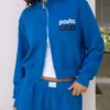 Women's Parke Summerland Mockneck Zip-Up Blue Jacket