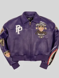 Womens Pelle Pelle American Bruiser Crop Purple Jacket