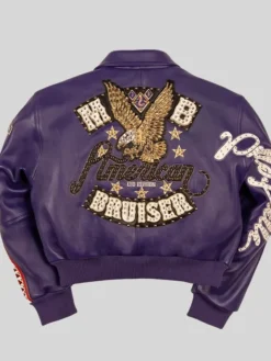 Womens Pelle Pelle American Bruiser Purple Crop Jacket