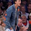 2026 Pro Basketball Finals Timothée Chalamet Chrome Hearts Blue Denim Jacket
