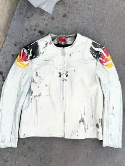 424 x Under Armour Leather White Jacket