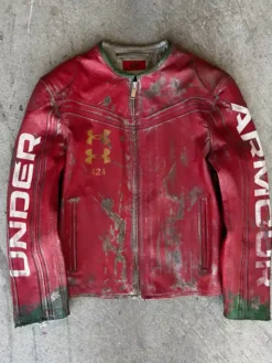 424 x Under Armour Red Leather Jacket