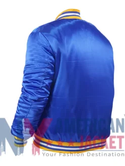 90s NBA Golden State Warriors Royal Satin Jacket