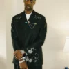 AJ Dybantsa 2026 NBA Draft Black Floral-Embroidered Suit