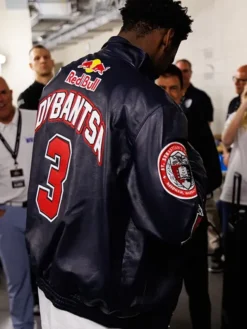 AJ Dybantsa Red Bull x Jeff Hamilton Leather Black Jacket