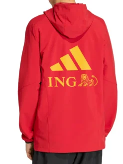 Adidas Belgium Tiro Travel Red Windbreaker Jacket