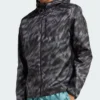 Adidas Own The Run Allover Print Black Hooded Jacket