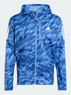 Adidas Own The Run Allover Print Blue Jacket