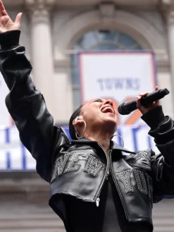 Alicia Keys 2026 Knicks Victory Parade Black Jacket