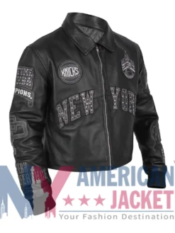 Alicia Keys Knicks Pelle Pelle Victory Parade 2026 Black Jacket