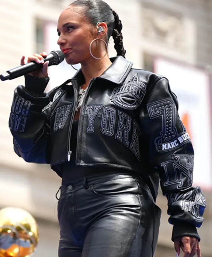 Alicia Keys Knicks Victory Parade 2026 Black Jacket