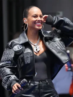 Alicia Keys Knicks Victory Parade Black 2026 Jacket