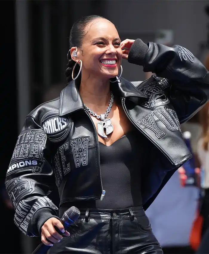 Alicia Keys Knicks Victory Parade Black 2026 Jacket
