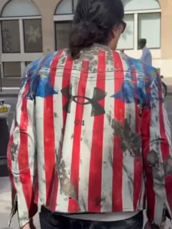 American Flag Leather Under Armour x 424 Jacket