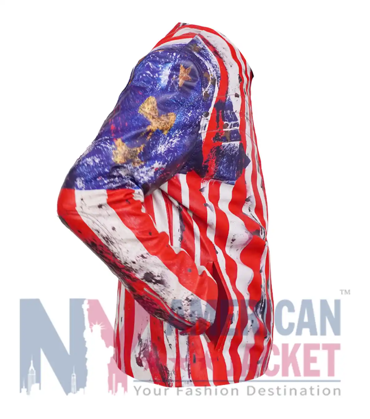 American Flag Under Armour x 424 Leather Jacket Right View