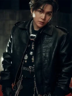 BTS Suga Hooligan Black Leather Jacket
