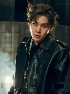BTS Suga Hooligan Black Leather Jacket For Sale