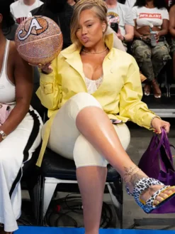 Big MAMA Latto IND vs ATL Yellow Leather Blazer