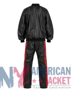 Black Jonathan Davis Leather Tracksuit