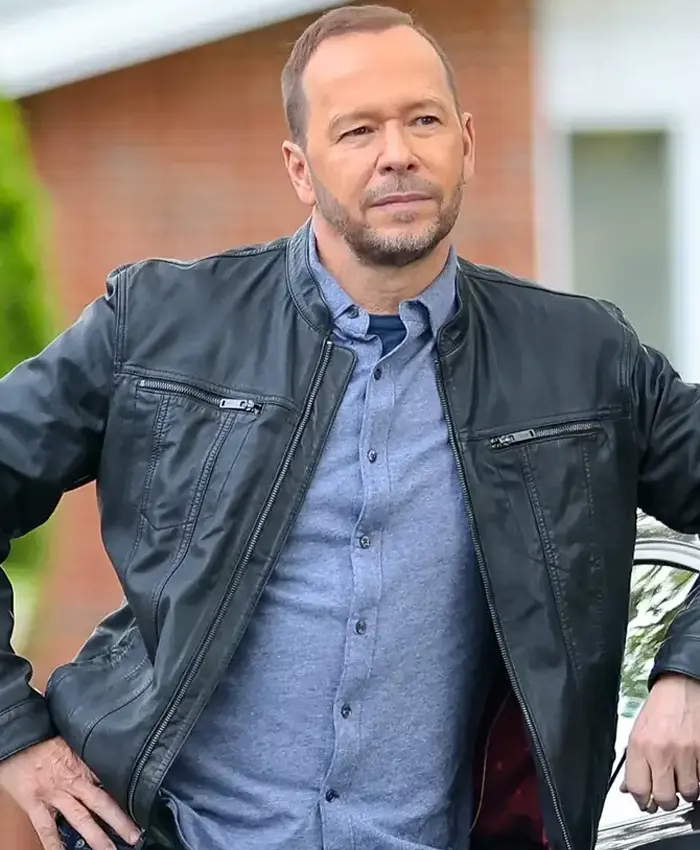 Blue Bloods Donnie Wahlberg Black Leather Jacket