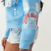 Branded Faux Leather Blue Varsity Jacket