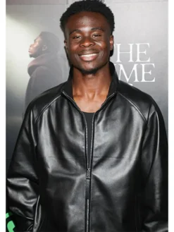 Bukayo Saka The Time Is Now Primer Black Leather Jacket