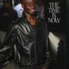 Bukayo Saka The Time Is Now Primer Black Leather Jacket For Sale