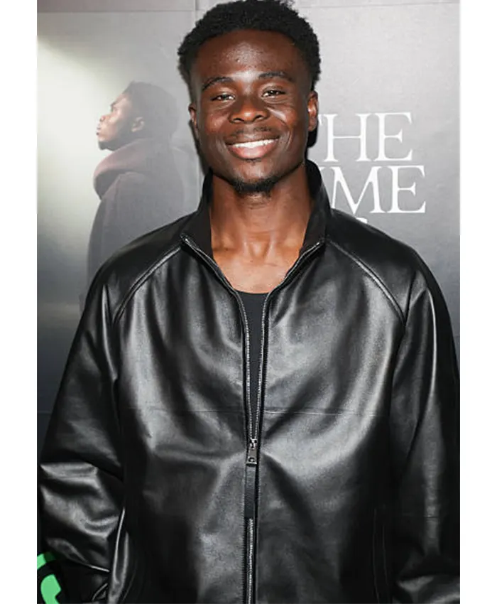 Bukayo Saka The Time Is Now Primer Black Leather Jacket