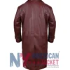 Descendants Wicked Wonderland Maddox Hatter Maroon Leather Coat Back