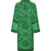 Dolce&Gabbana Green Jacquard bathrobe For Sale