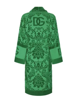 Dolce&Gabbana Green Jacquard bathrobe For Sale