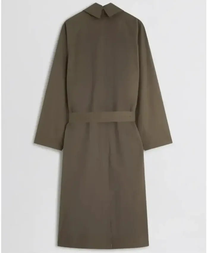 Dua Lipa London 2026 Olive Trench Coat Back