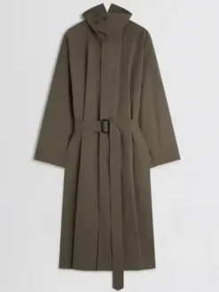 Dua Lipa London 2026 Olive Trench Coat Front