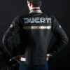 Ducati Branded Motorcycle Black Leather Jacket