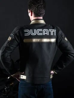 Ducati Branded Motorcycle Black Leather Jacket