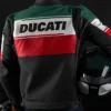 Ducati Branded Motorcycle Green And Black Leather Jacket