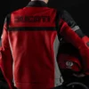 Ducati Branded Motorcycle Red Leather Jacket