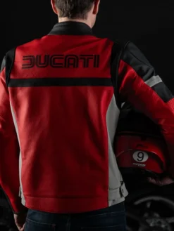 Ducati Branded Motorcycle Red Leather Jacket