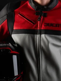 Ducati Branded Red Motorcycle Leather Jacket