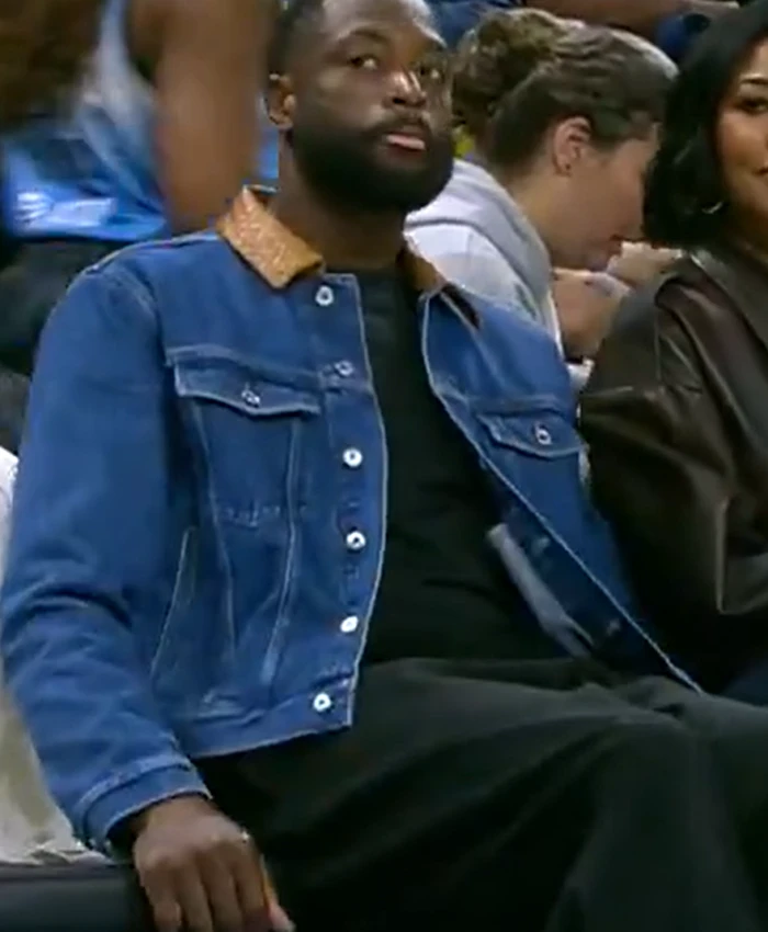 Dwyane Wade Blue Denim WNBA Jacket
