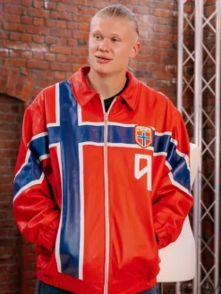 Erling Haaland Custom Norway Leather Jacket