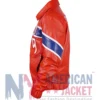 Erling Haaland Custom Norway Leather Jacket with shirt collar and zipper closure details