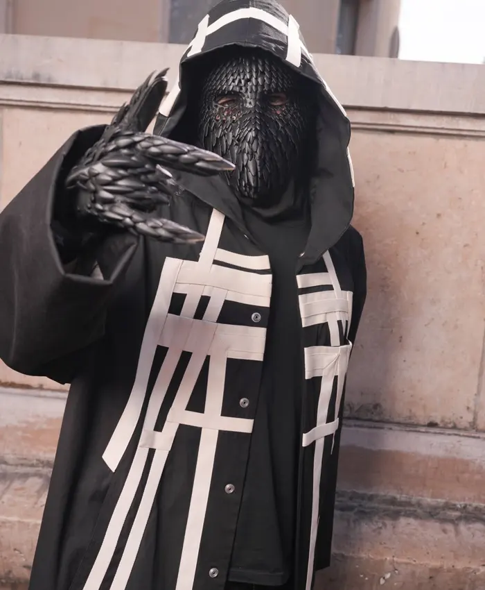 EsDeeKid Rick Owens SS27 Hooded Black Coat